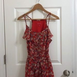 Elle - Red Floral Scoop Dress